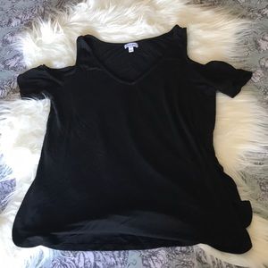 Cold shoulder T-shirt.